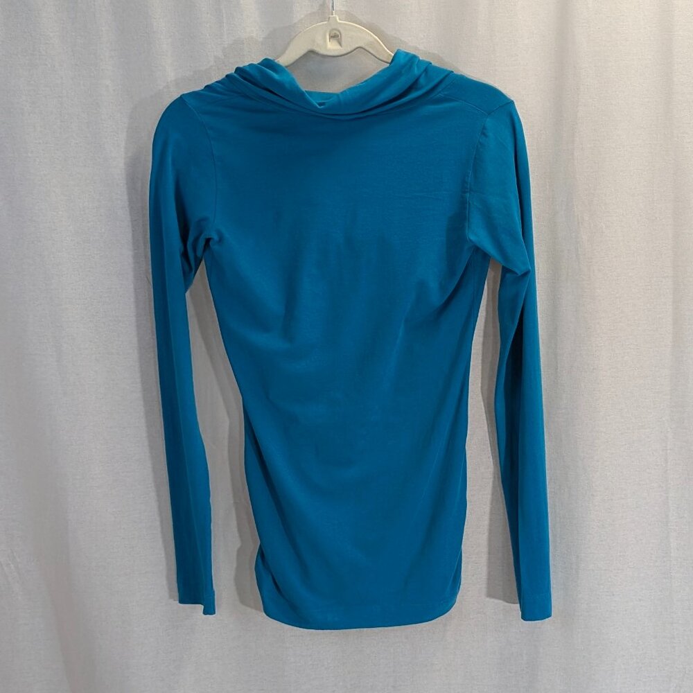 Theory Size Small Mock Turtleneck Top Cerulean - image 4